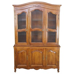 Vintage John Widdicomb Walnut French Provincial Country China Cabinet Cupboard