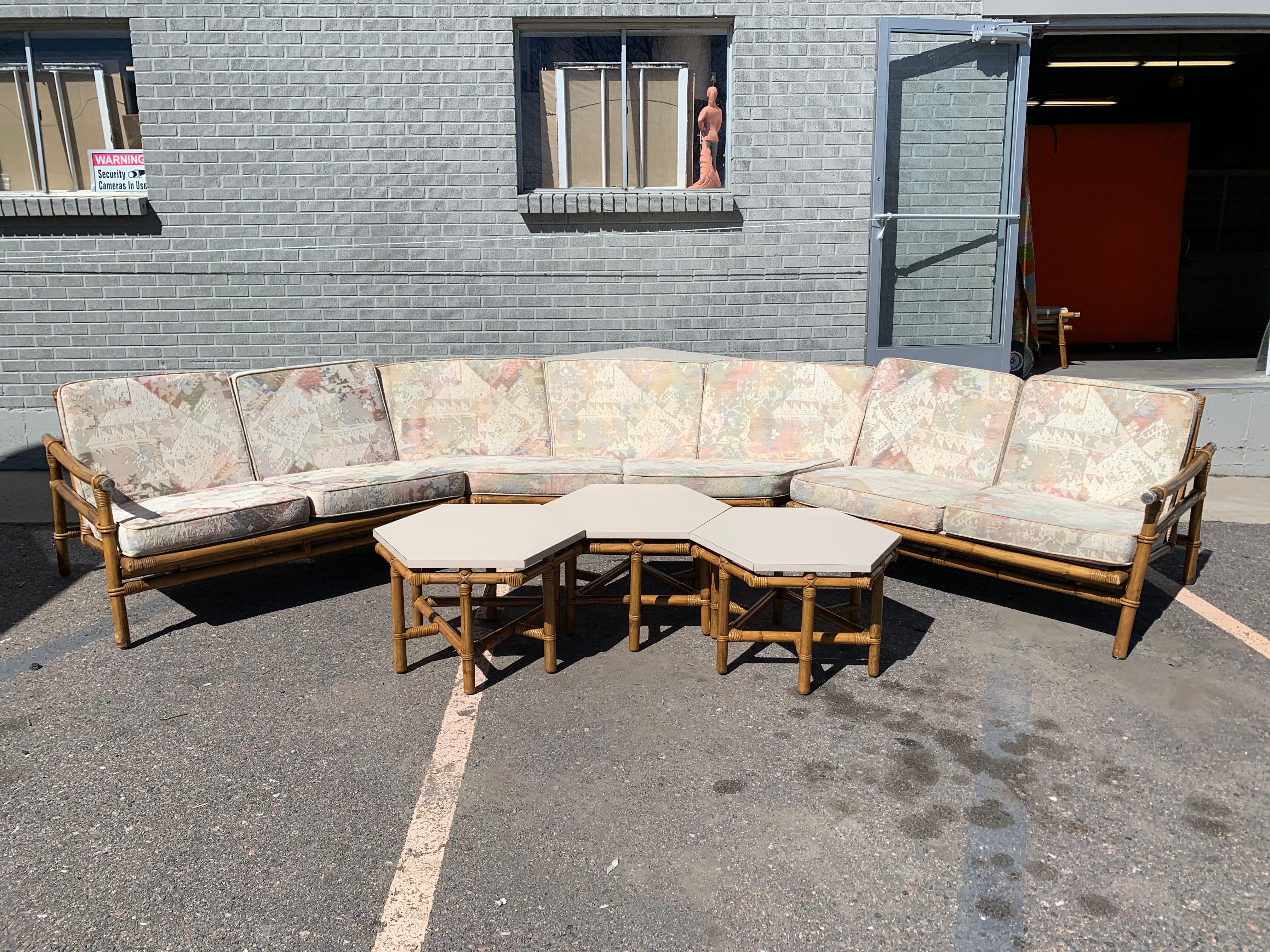 Un favoloso e raro divano componibile vintage a tre pezzi della serie 