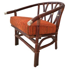 Vintage-Sessel mit Hufeisenrückenlehne aus Bambus, John Wisner für Ficks, 3 Stück verfügbar