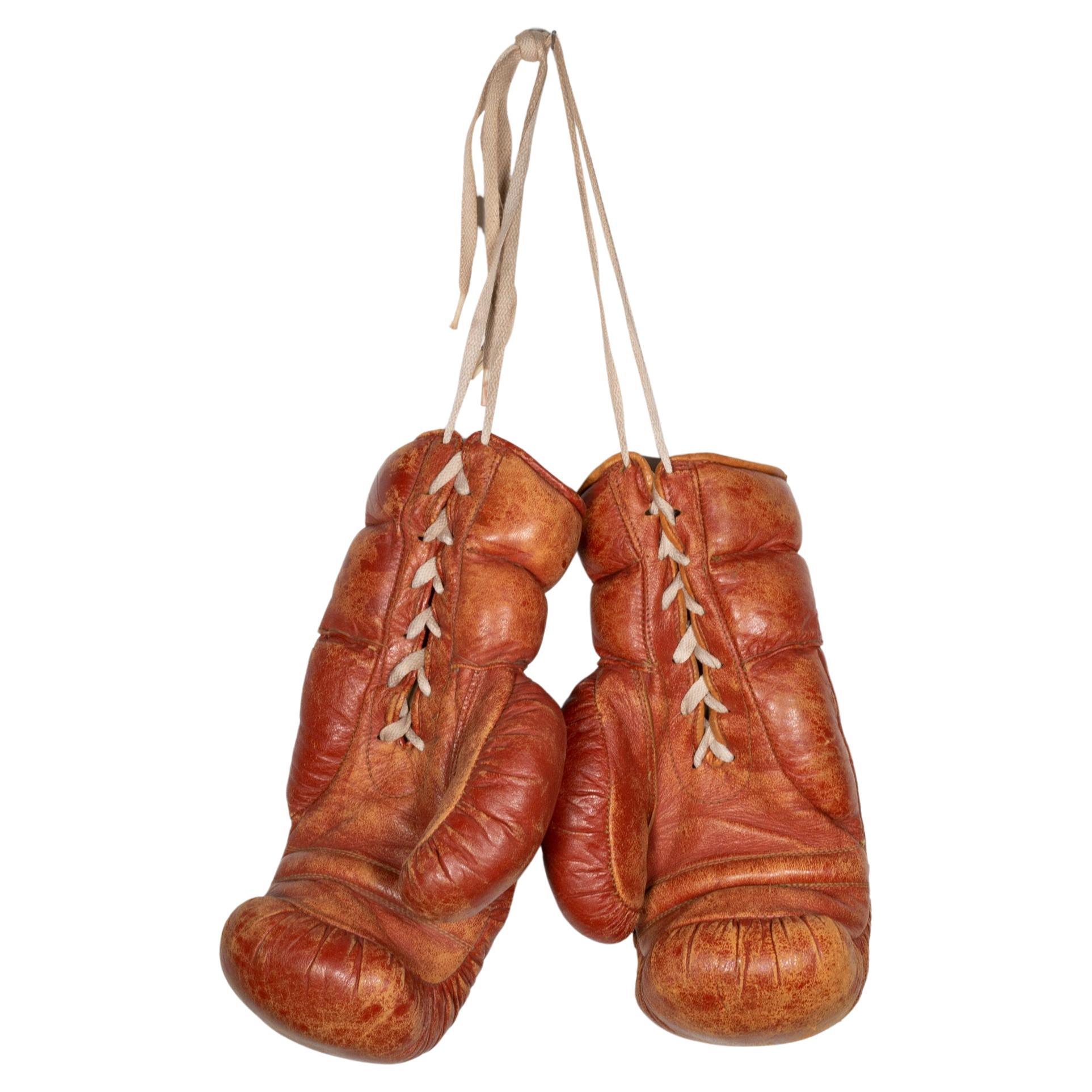 Pair of Tiny Vintage Leather Boxing Gloves For Sale at 1stDibs tiny