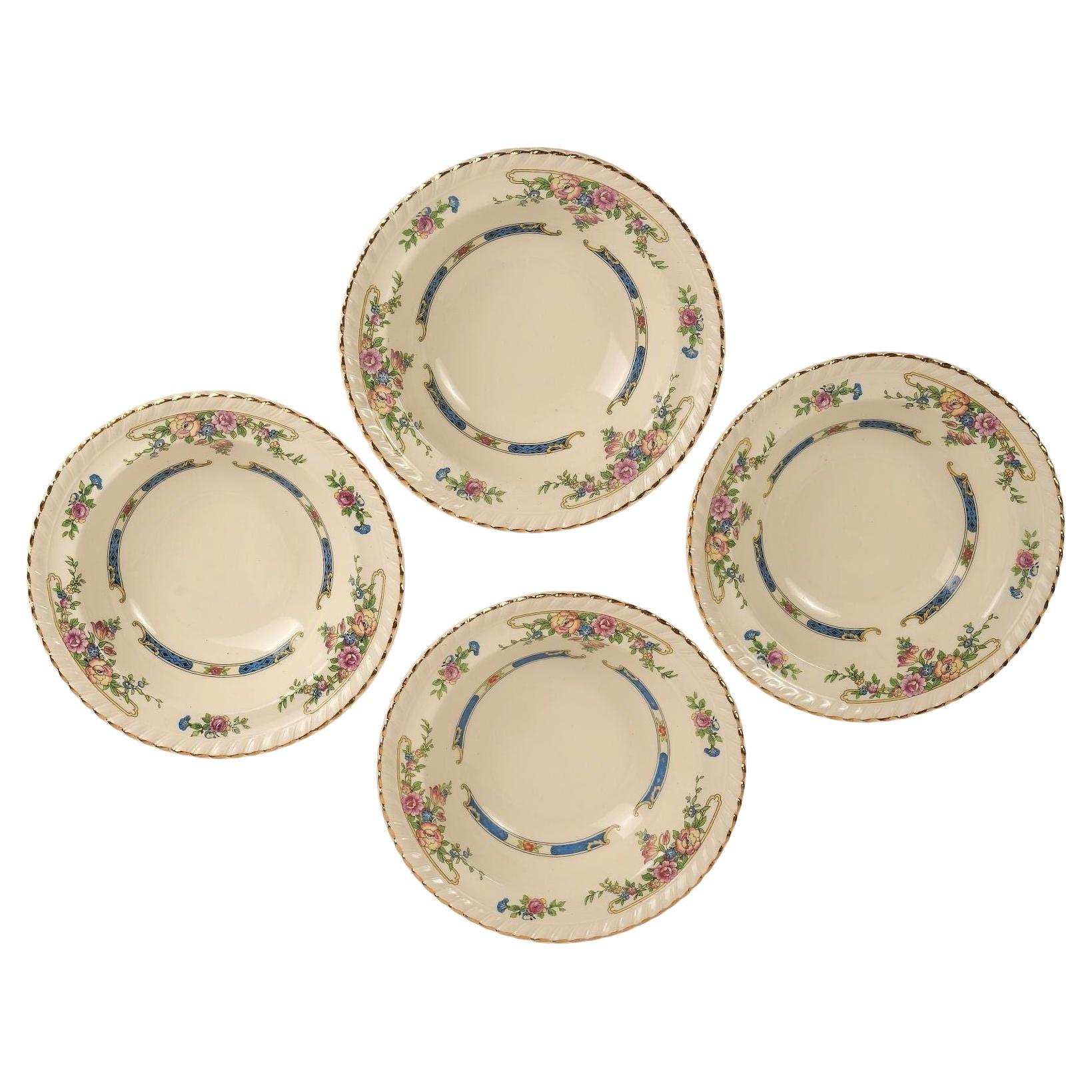 Vintage Johnson Bros. "Old English" Floral Rimmed Bowls, Set of 4