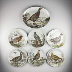 Vintage Johnson Brothers Game Birds Dinner Plates, Set of 7, England 1953-1976s