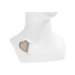 Vintage Jomaz Gold-Tone Diamante Pave Heart Brooch, Circa 1960s