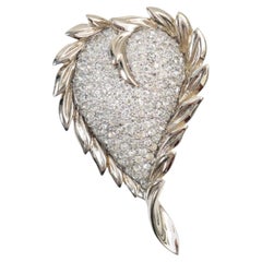 Vintage Jomaz Gold-Tone Diamante Pave Heart Brooch, Circa 1960s