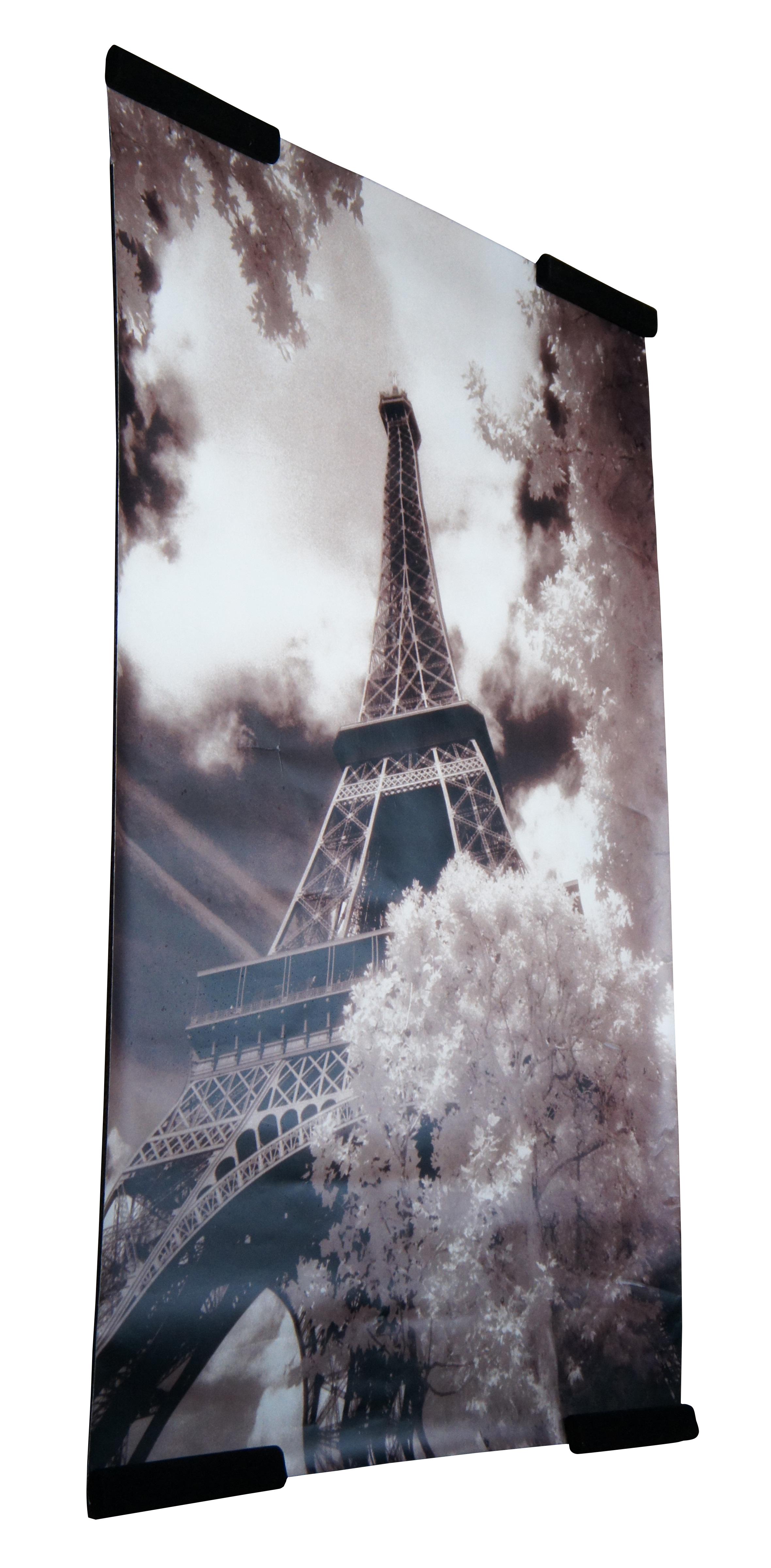 Huge sepia toned poster of the Eiffel Tower, looking up through the trees of the Champ de Mars, By Jon Arnold. Printed on Fujicolor Crystal Archive Paper by Fujifilm.

Jon Arnold has been passionate about photography ever since he bought his first