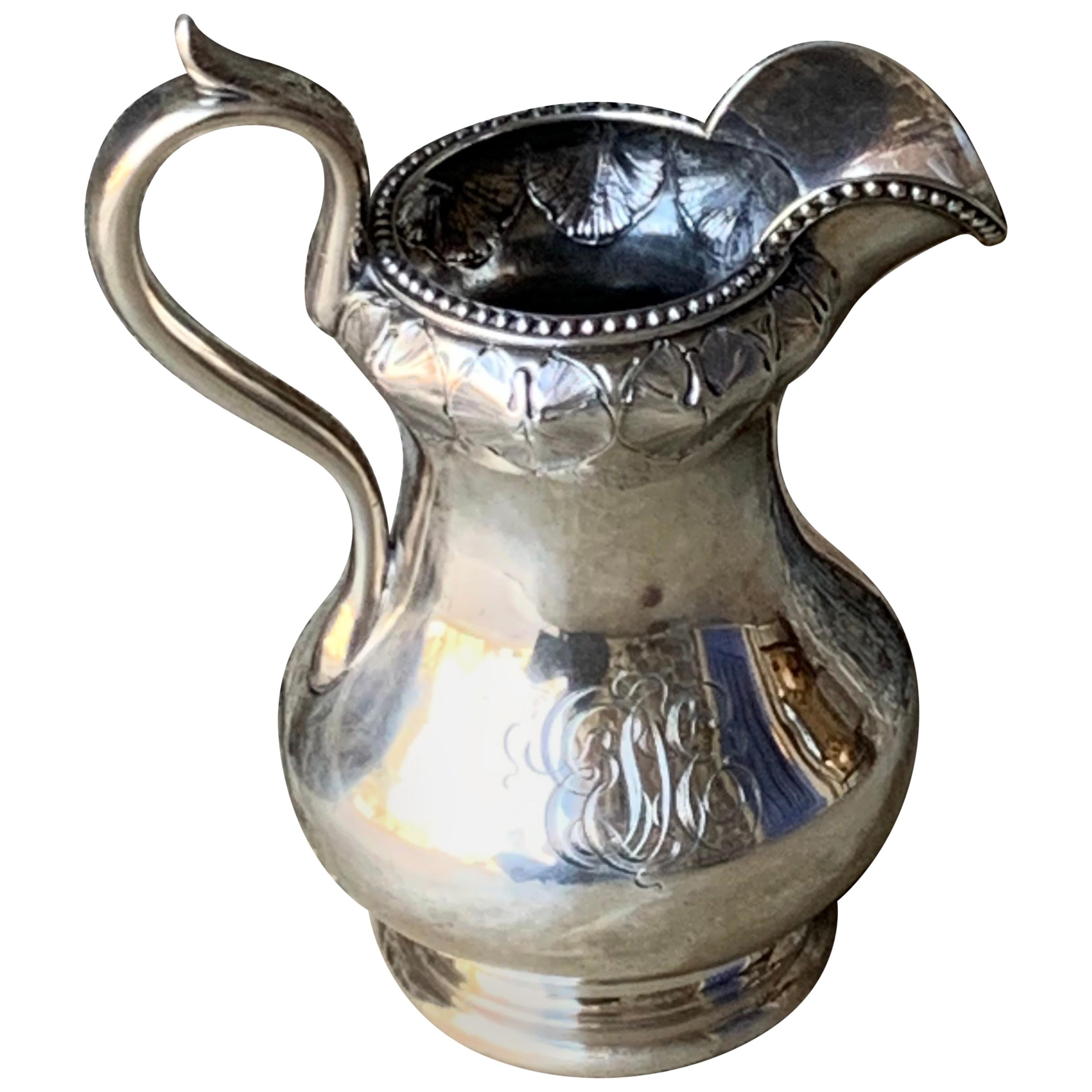 Vintage Jones, Ball & Co. Signed Pure Coin Boston Sterling Silver Pitcher For Sale