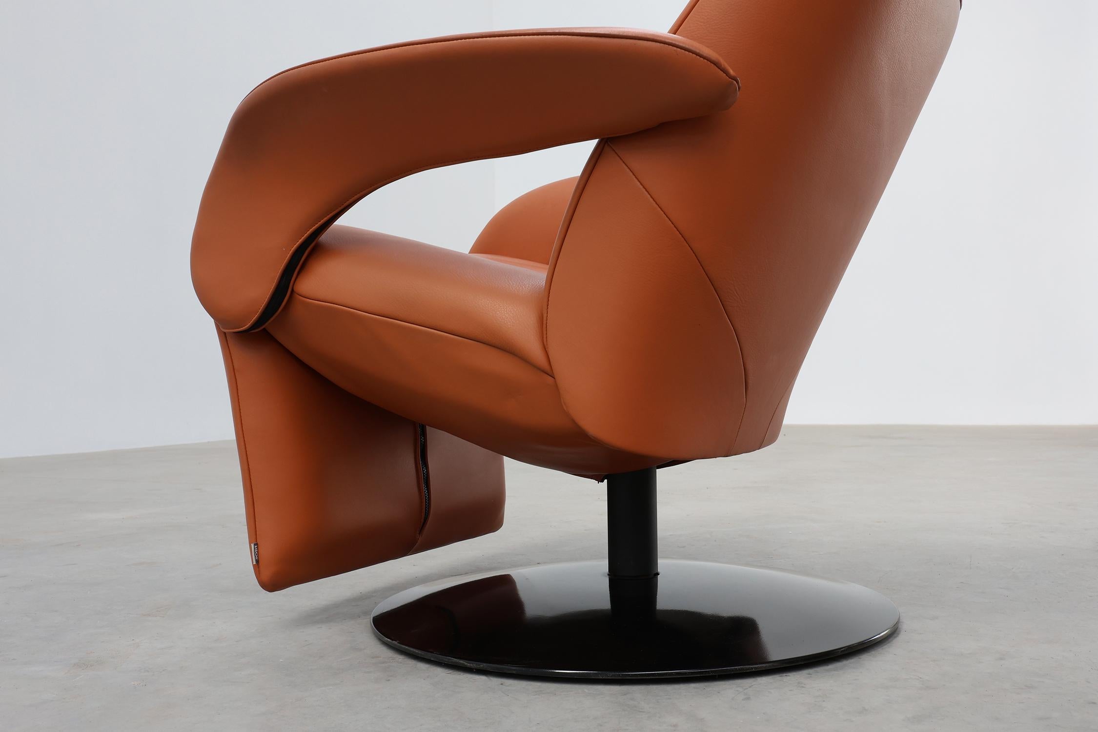 Poltrona relax JORI Symphony d'epoca in pelle color mattone 12