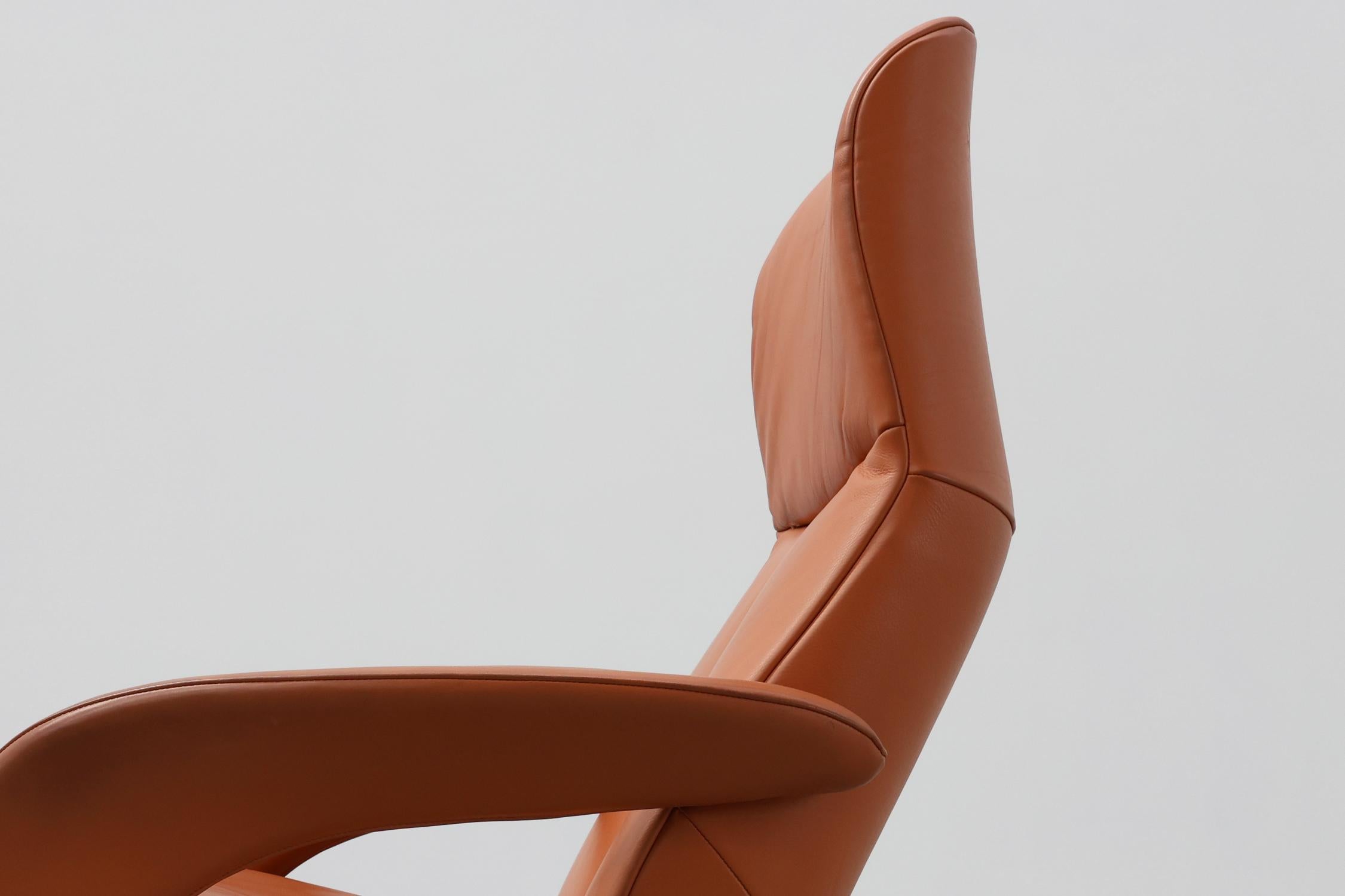 Belga Poltrona relax JORI Symphony d'epoca in pelle color mattone