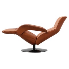 Poltrona relax JORI Symphony d'epoca in pelle color mattone