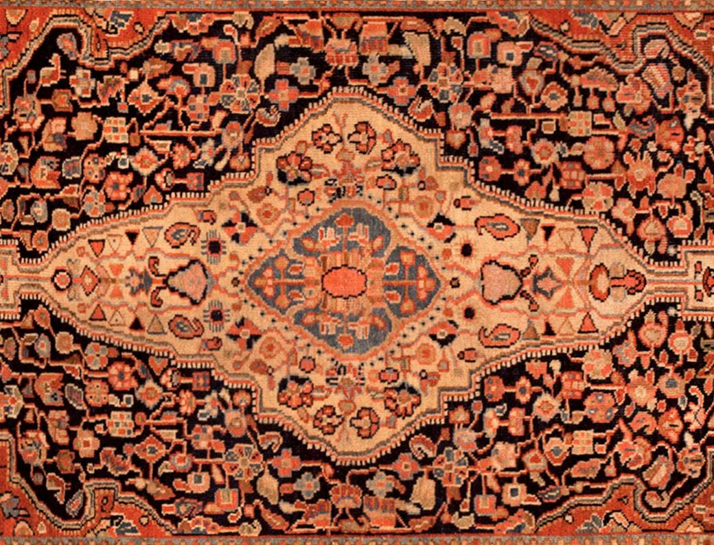 Vintage Josan Sarouk Orientteppich, ca. 1930, kleine Größe

Ein Vintage Josan Sarouk Orientteppich, Größe 4'10