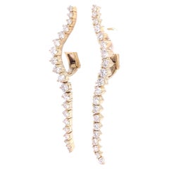 Pendientes de oro amarillo de 14 quilates con diamantes vintage Jose Hess