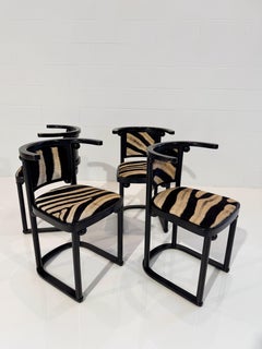 Vintage Josef Hoffmann Cabaret Fledermaus Chairs in Zebra, PAIR