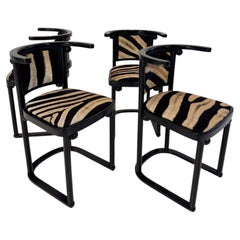 Vintage Josef Hoffmann Cabaret Fledermaus Chairs in Zebra, Pair