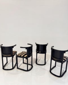 Vintage Josef Hoffmann Cabaret Fledermaus Chairs in Zebra, Set of Four
