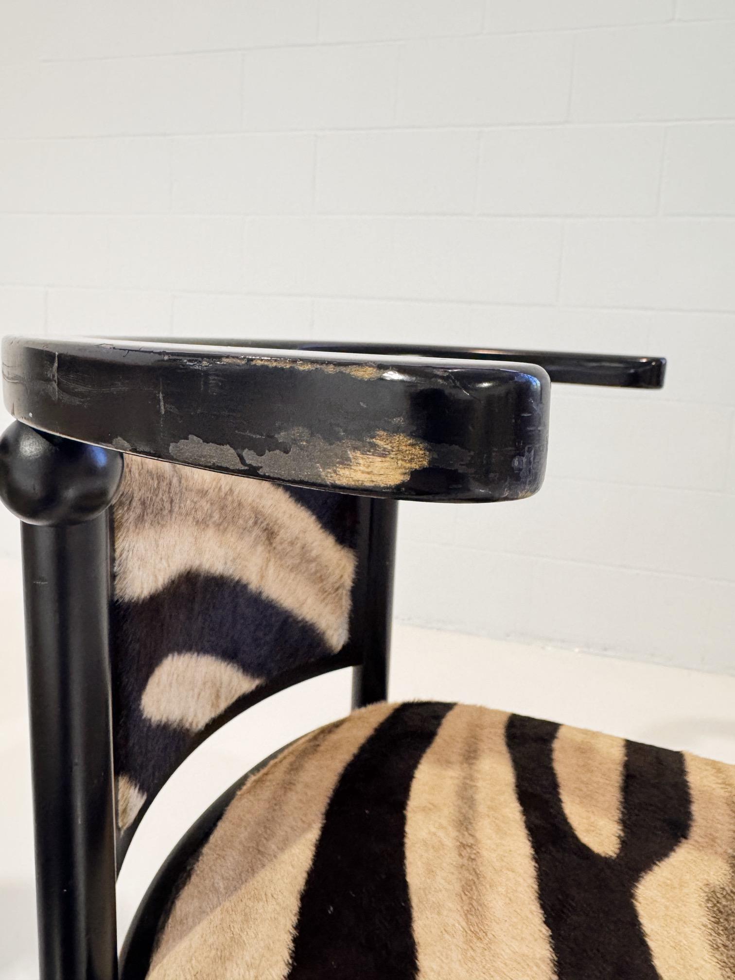 Vintage Josef Hoffmann Cabaret Fledermaus-Stühle in Zebra, Vierer-Set im Angebot 1