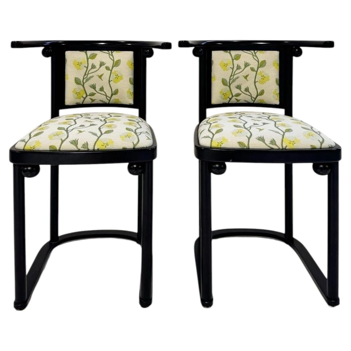 Vintage Josef Hoffmann Fledermaus Chairs in Chiarastella Cattana Altheas, Pair