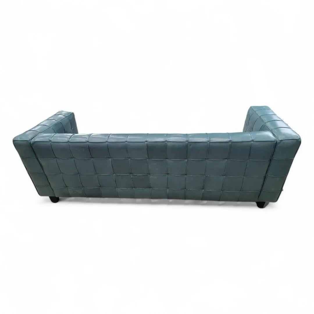 Vintage Josef Hoffmann Style Italian Kubus Sofa, neu gepolstert in Leder (Unbekannt) im Angebot
