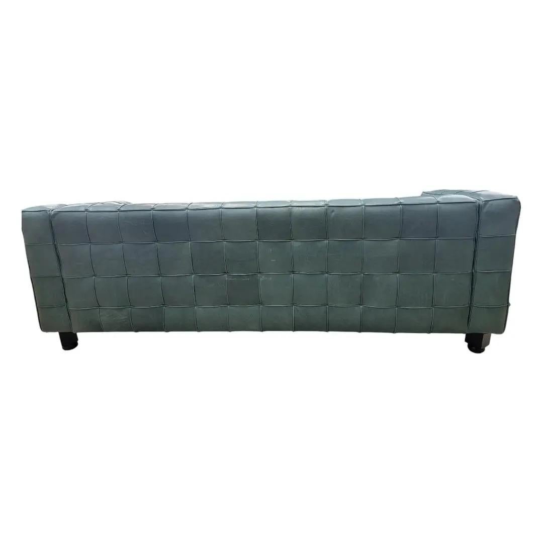 Vintage Josef Hoffmann Style Italian Kubus Sofa, neu gepolstert in Leder (20. Jahrhundert) im Angebot