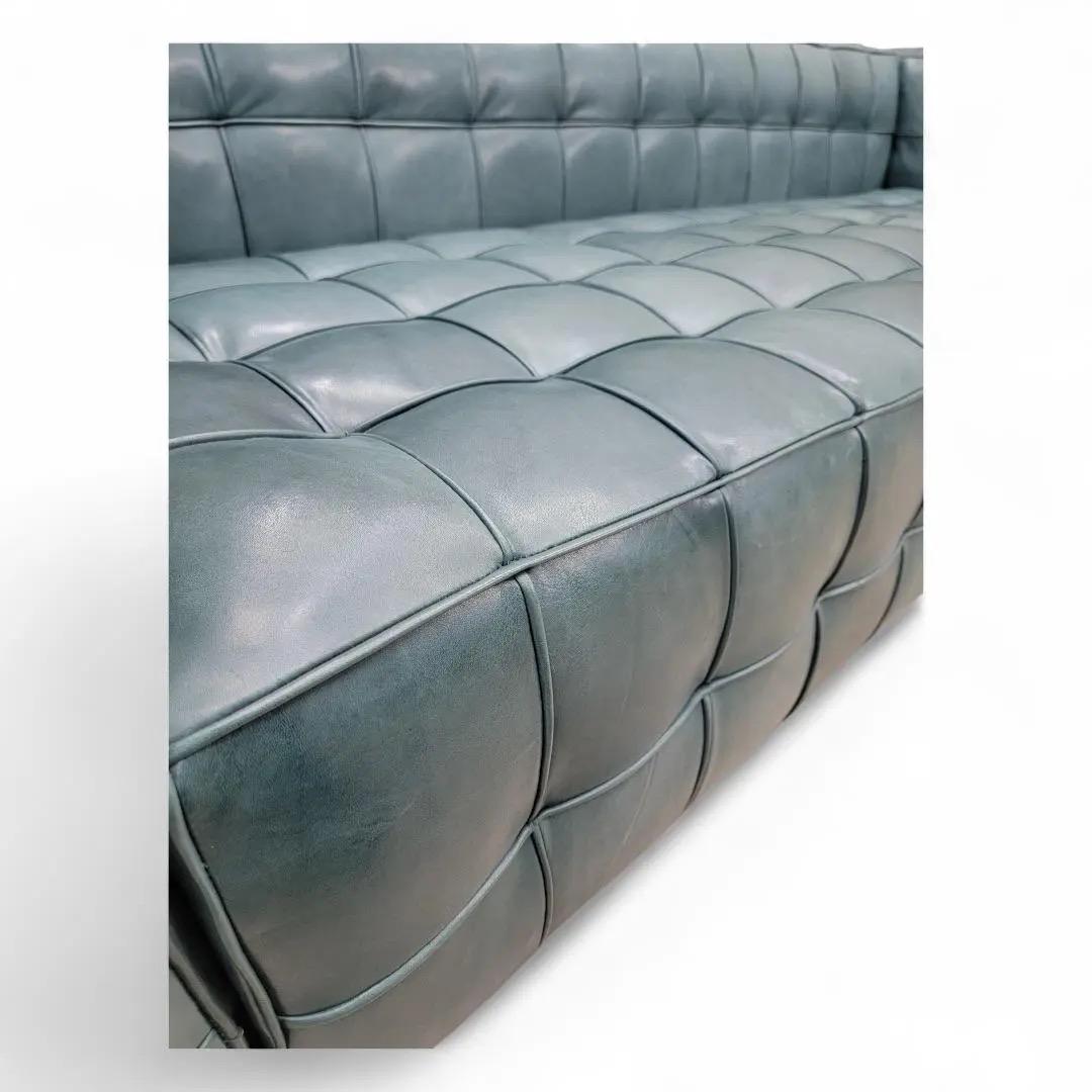Vintage Josef Hoffmann Style Italian Kubus Sofa, neu gepolstert in Leder im Angebot 2