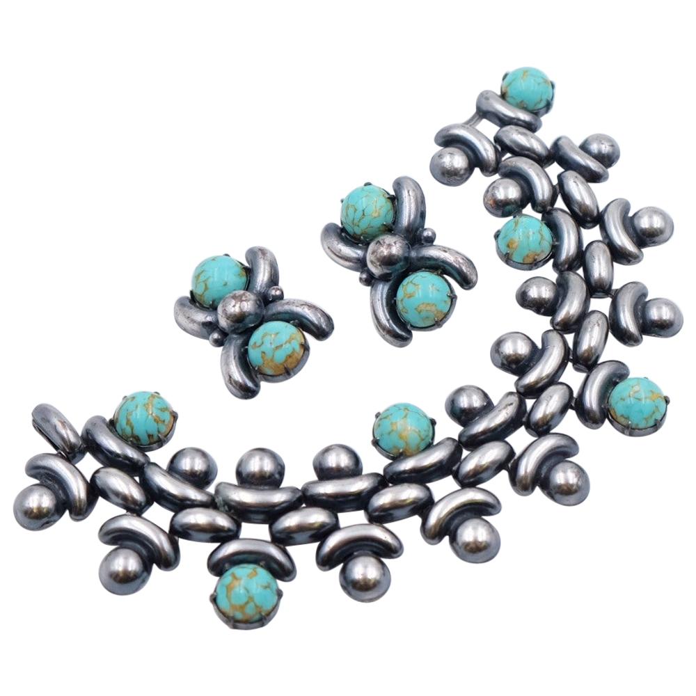 Vintage Joseff of Hollywood Bracelet and Earrings For Sale