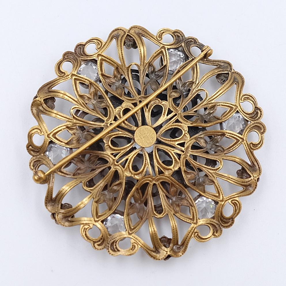 Vintage Joseff of Hollywood Filigree Brooch  In Excellent Condition In Austin, TX