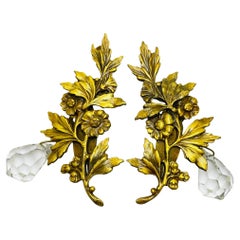 Vintage JOSEFF OF HOLLYWOOD gold tone dangle glass designer clip on earrings