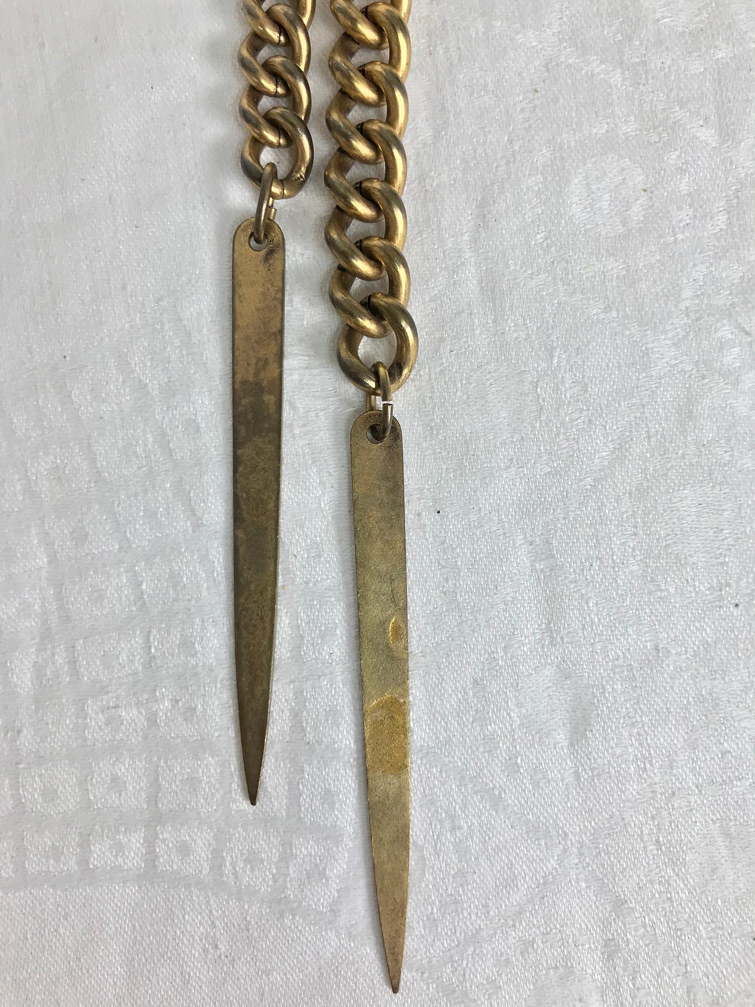 Vintage Joseff of Hollywood Golden Lion Head dagger Brooch 1940s 2