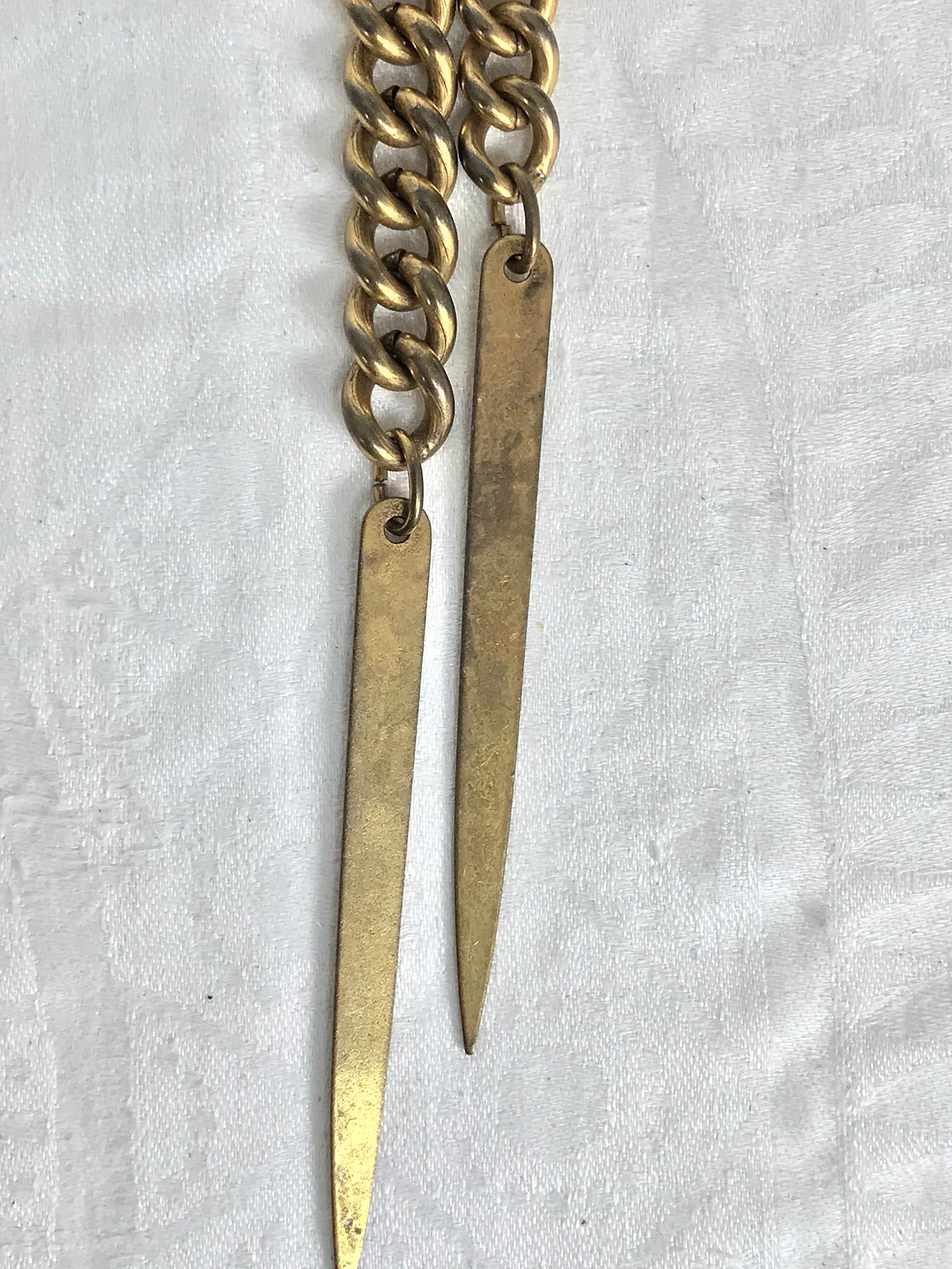 Vintage Joseff of Hollywood Golden Lion Head dagger Brooch 1940s 3