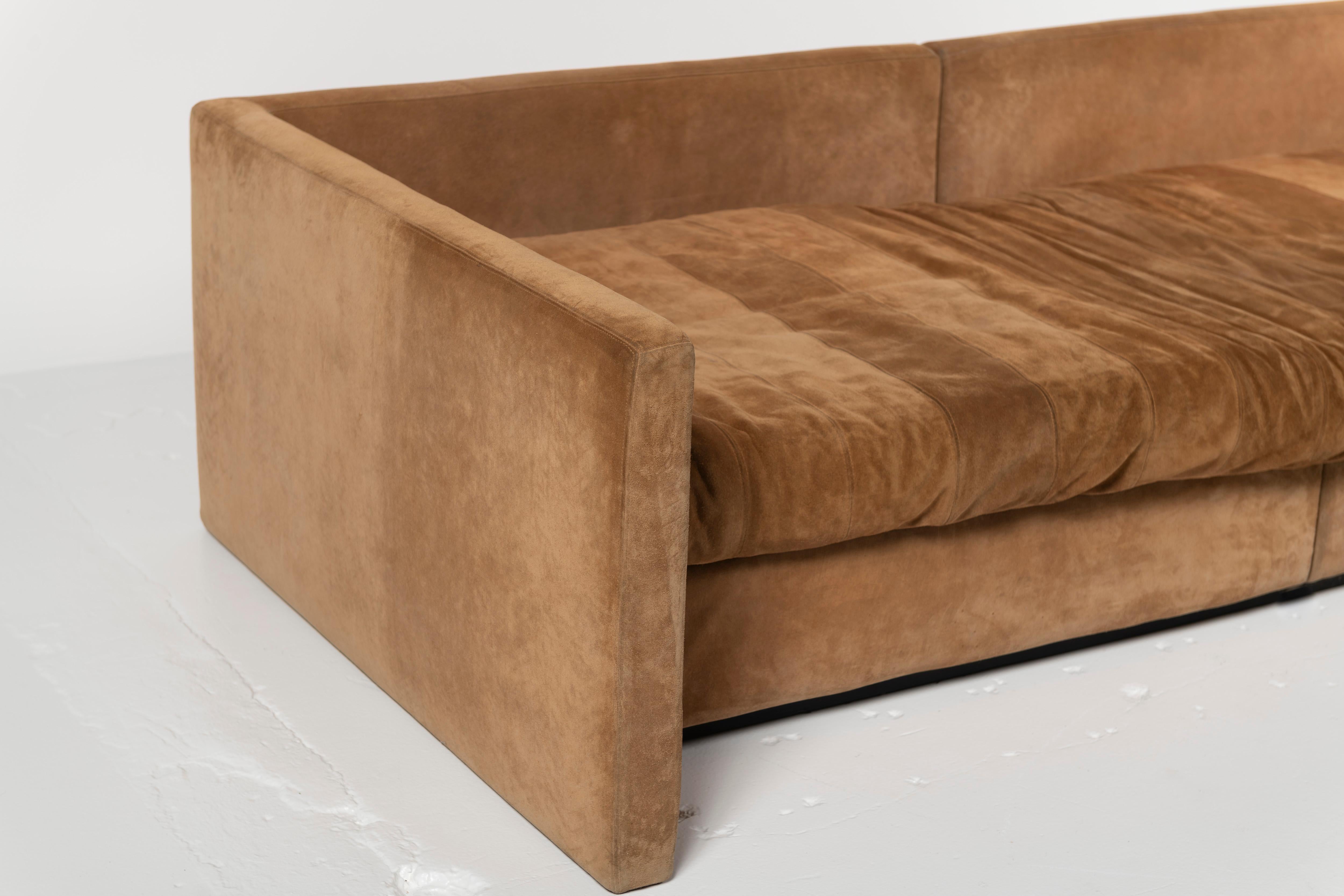 Vintage Joseph D'Urso for Knoll Sofa in Nubuck In Fair Condition In San Francisco, CA