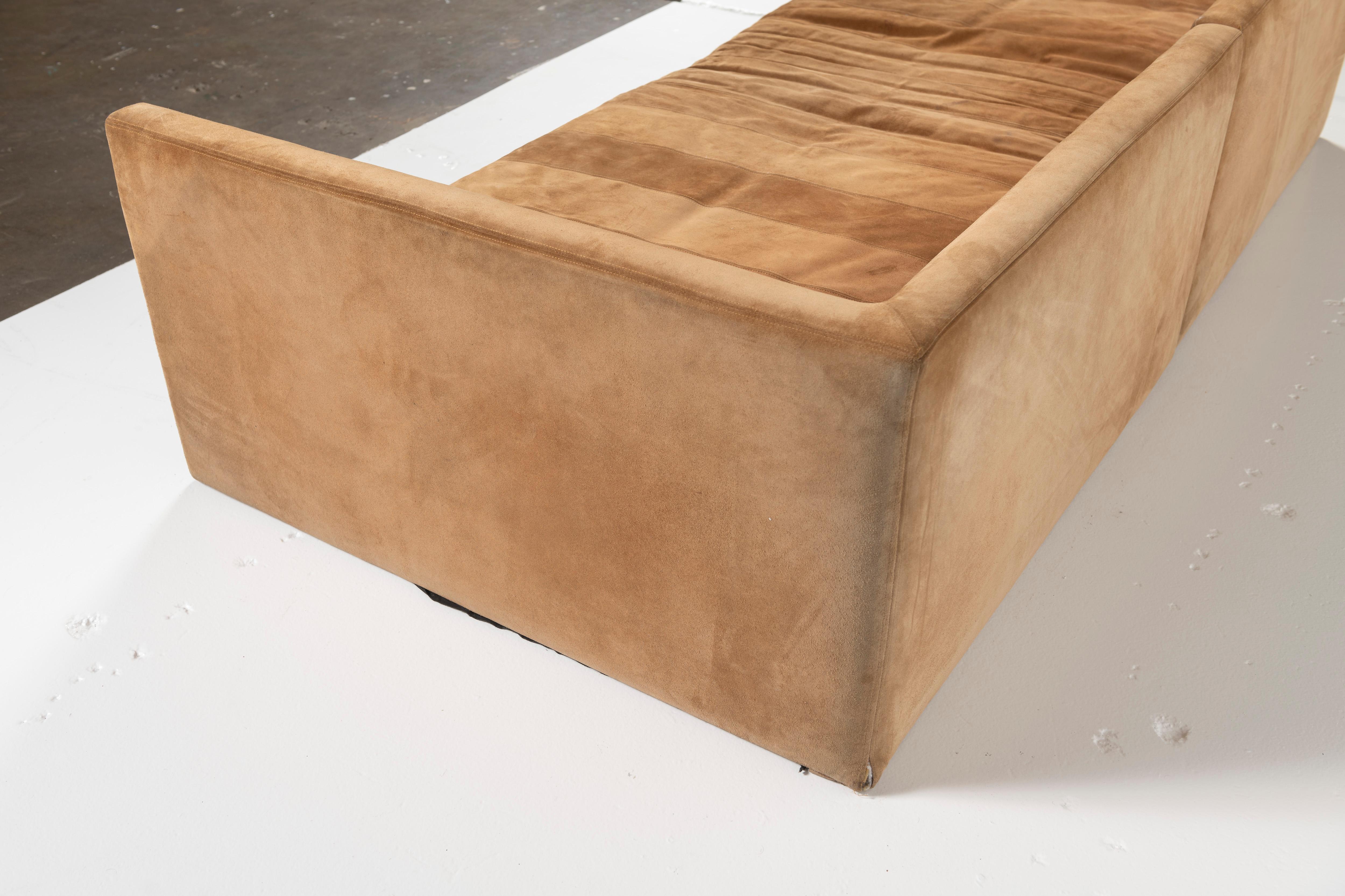 Upholstery Vintage Joseph D'Urso for Knoll Sofa in Nubuck