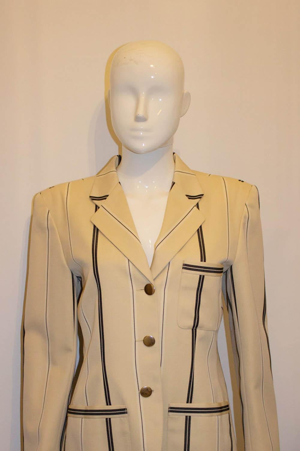 Women's or Men's Vintage Joseph London Stripe Wool Blazer For Sale