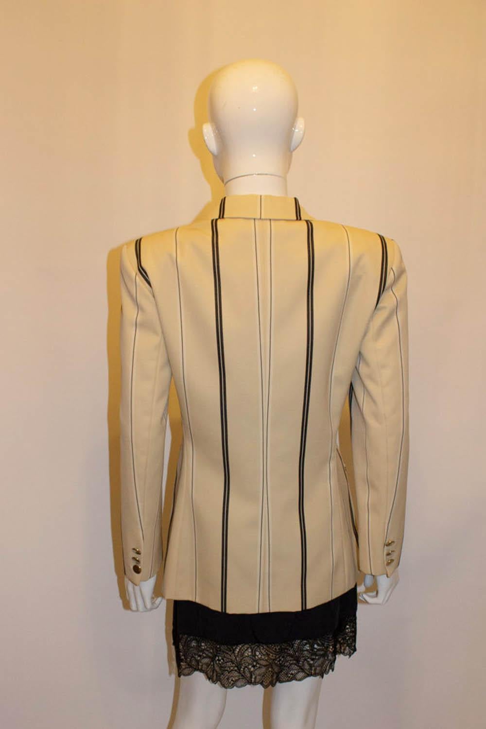 Vintage Joseph London Stripe Wool Blazer For Sale 2