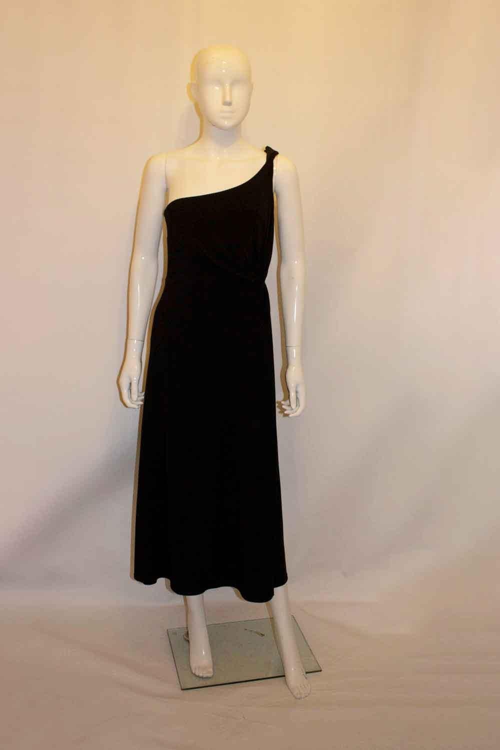 De las mujeres Vintage Joseph Ribkoff  Vestido de cóctel negro con un hombro en venta