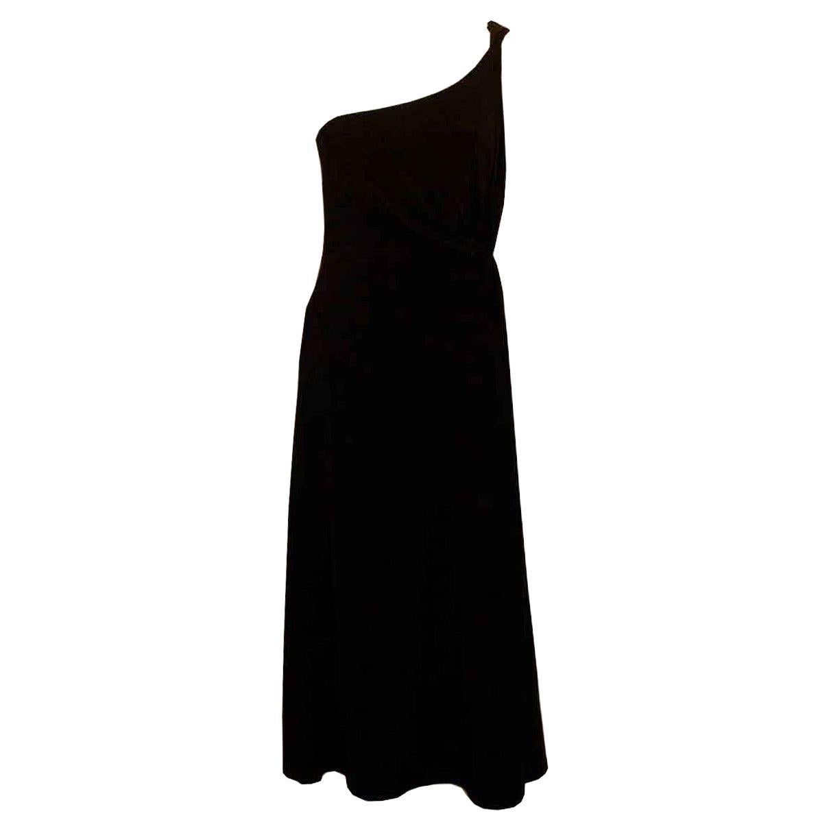 Vintage Joseph Ribkoff  Black One Shoulder Cocktail Dress For Sale