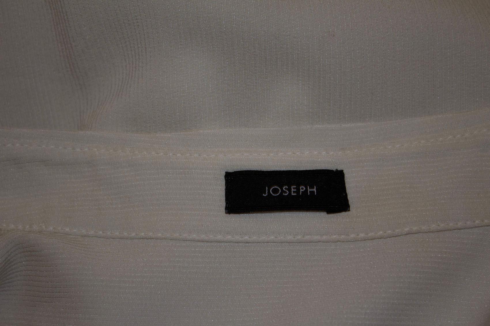 Vintage Joseph White Geripptes Seidenhemd für Damen oder Herren im Angebot