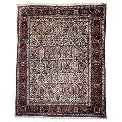 Vintage Joshegan Rug, Hand-Knotted Wool, Allover Weeping Willow Design, 8' x 11'