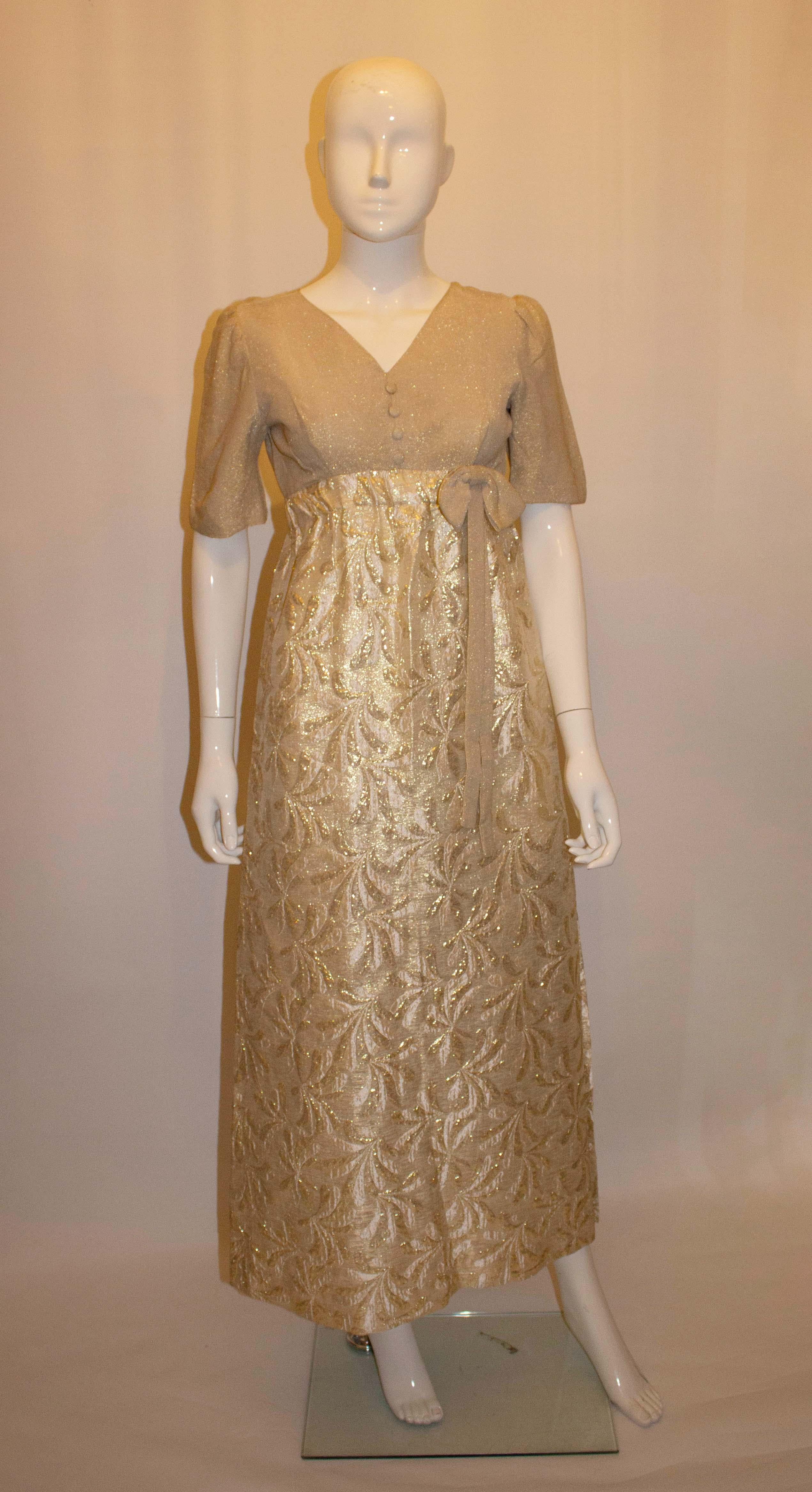 Brown Vintage Joyce Palmer Evening Gown. For Sale