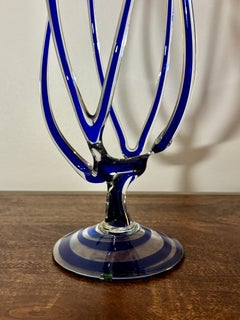 Vintage Jozefina Krosno "Octopus" Pedestal Art Glass Bowl