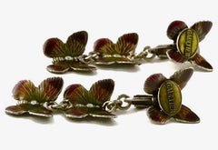 Vintage JPG Jean Paul Gaultier Tiered Enamel Butterfly Earrings