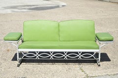 Vintage J.R. Bunting Aluminum Glider Convertible Sofa Metal Porch Furniture