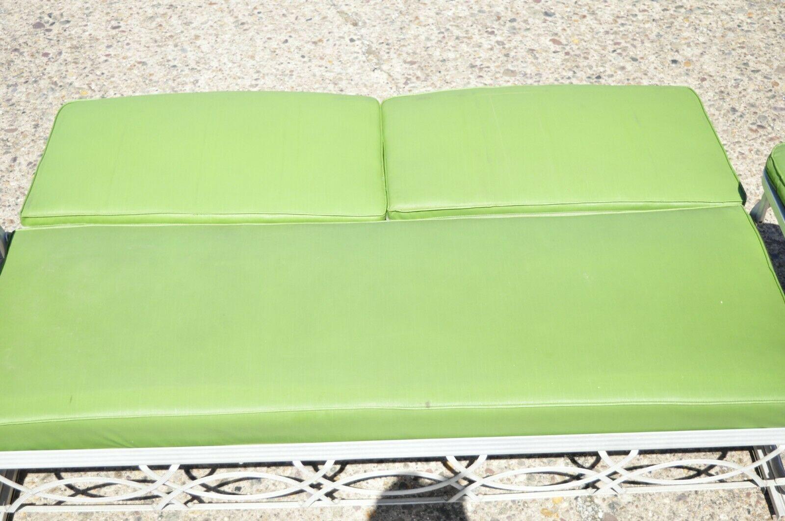 Mid-Century Modern Vintage J.R. Bunting Aluminum Glider Convertible Sofa Metal Porch Furniture