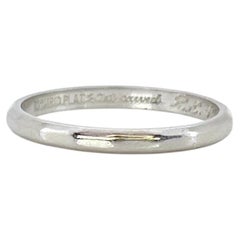 Vintage JR Wood Artcarved Platinum Band - 1950s Geometric Ring