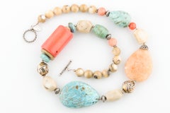 Vintage JRI USA Multi Stone Necklace and Earring Set
