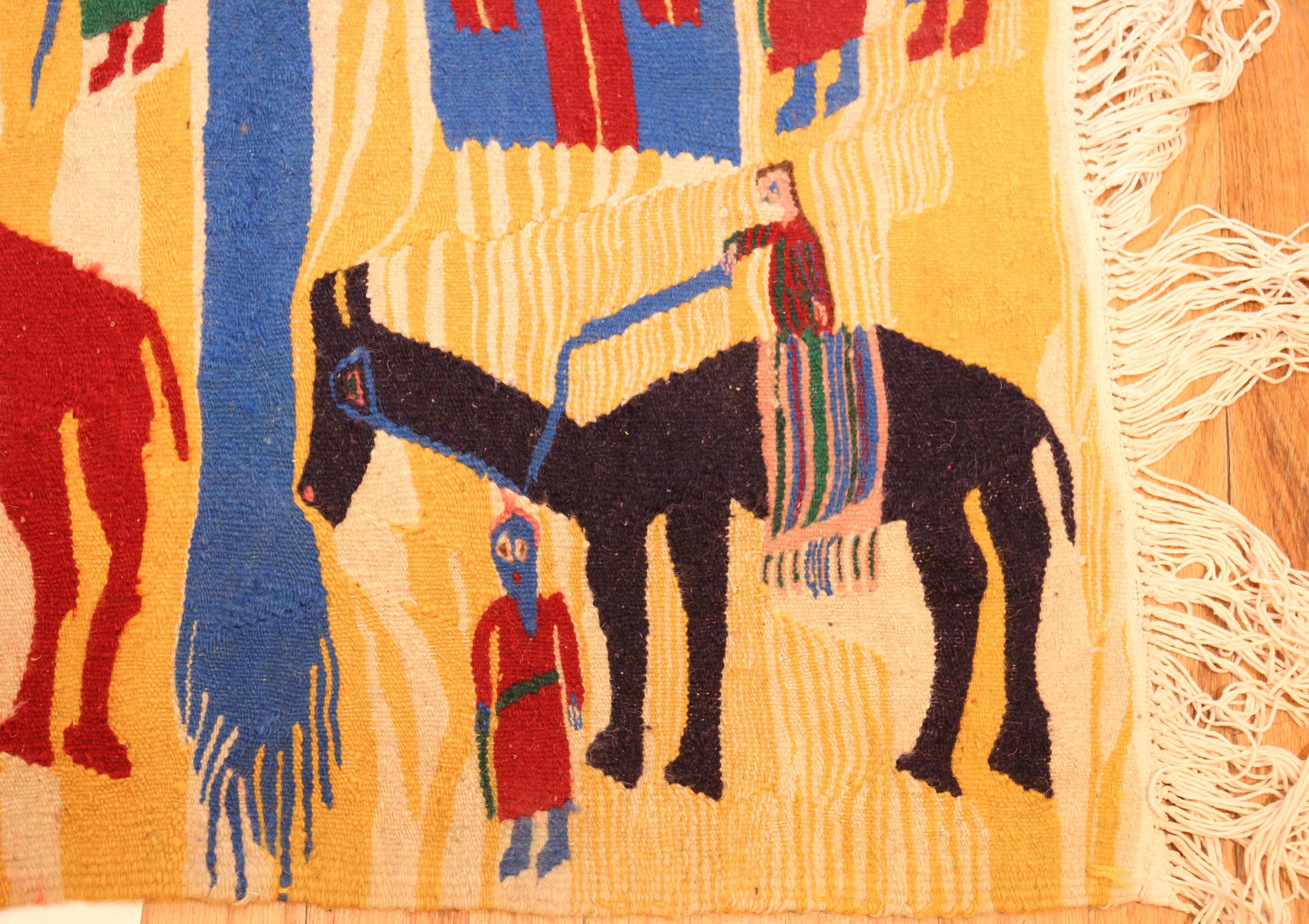 Vintage Judaic Purim Szene Wandteppich. Größe: 6 Fuß x 3 Fuß 9 Zoll im Angebot 2