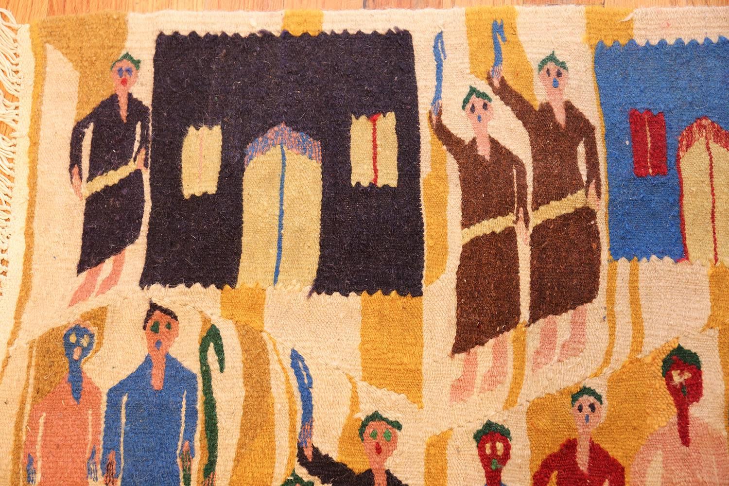 Vintage Judaic Purim Szene Wandteppich. Größe: 6 Fuß x 3 Fuß 9 Zoll (Israelisch) im Angebot