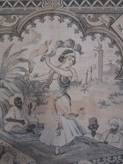 Vintage Judaica Wandteppich, "Rachel Imenu" 10 Gebote, Sterne von David, 1930