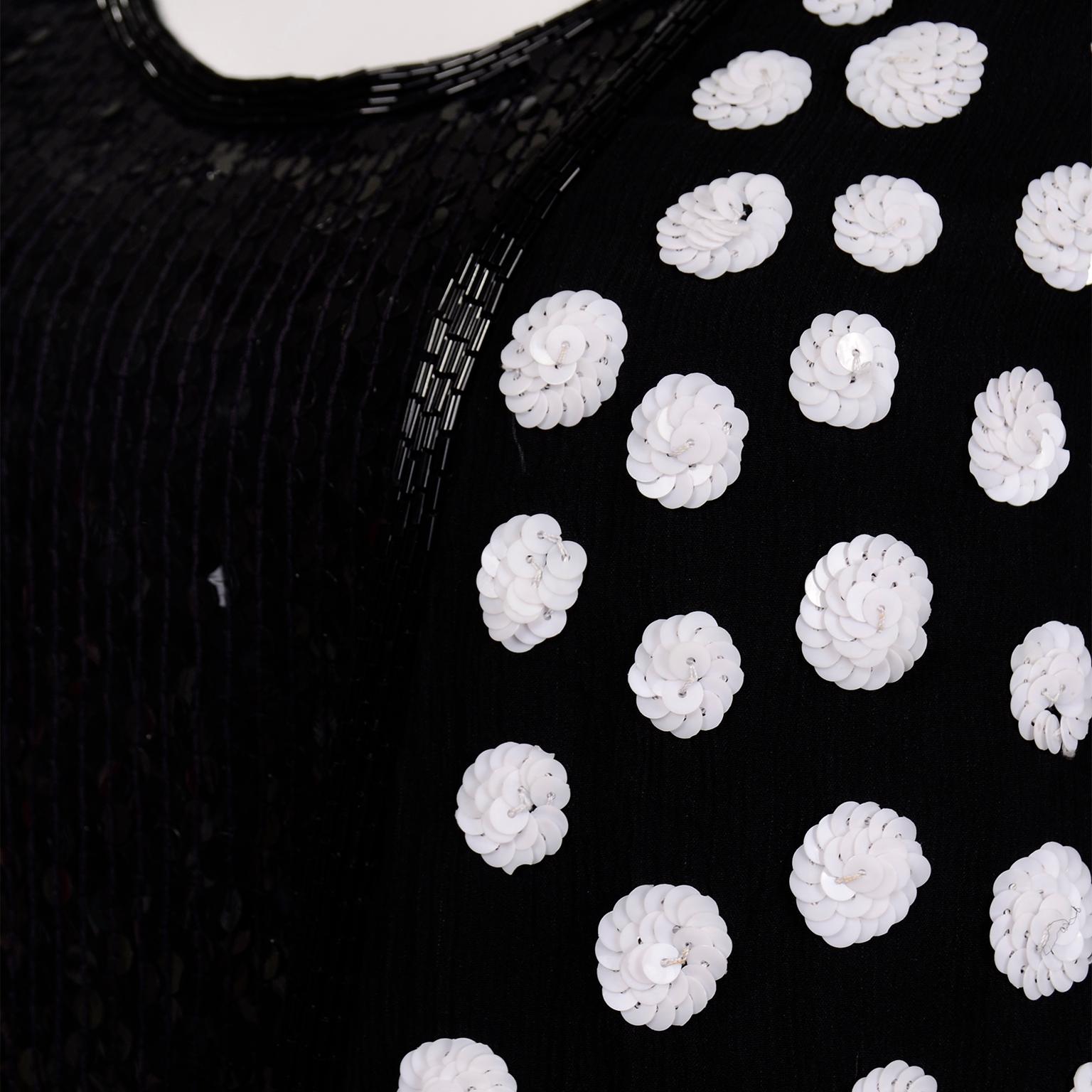 Vintage Judith Ann Creations Silk Beaded 3Pc Polka Dot Dress W Sequins New w Tag 4