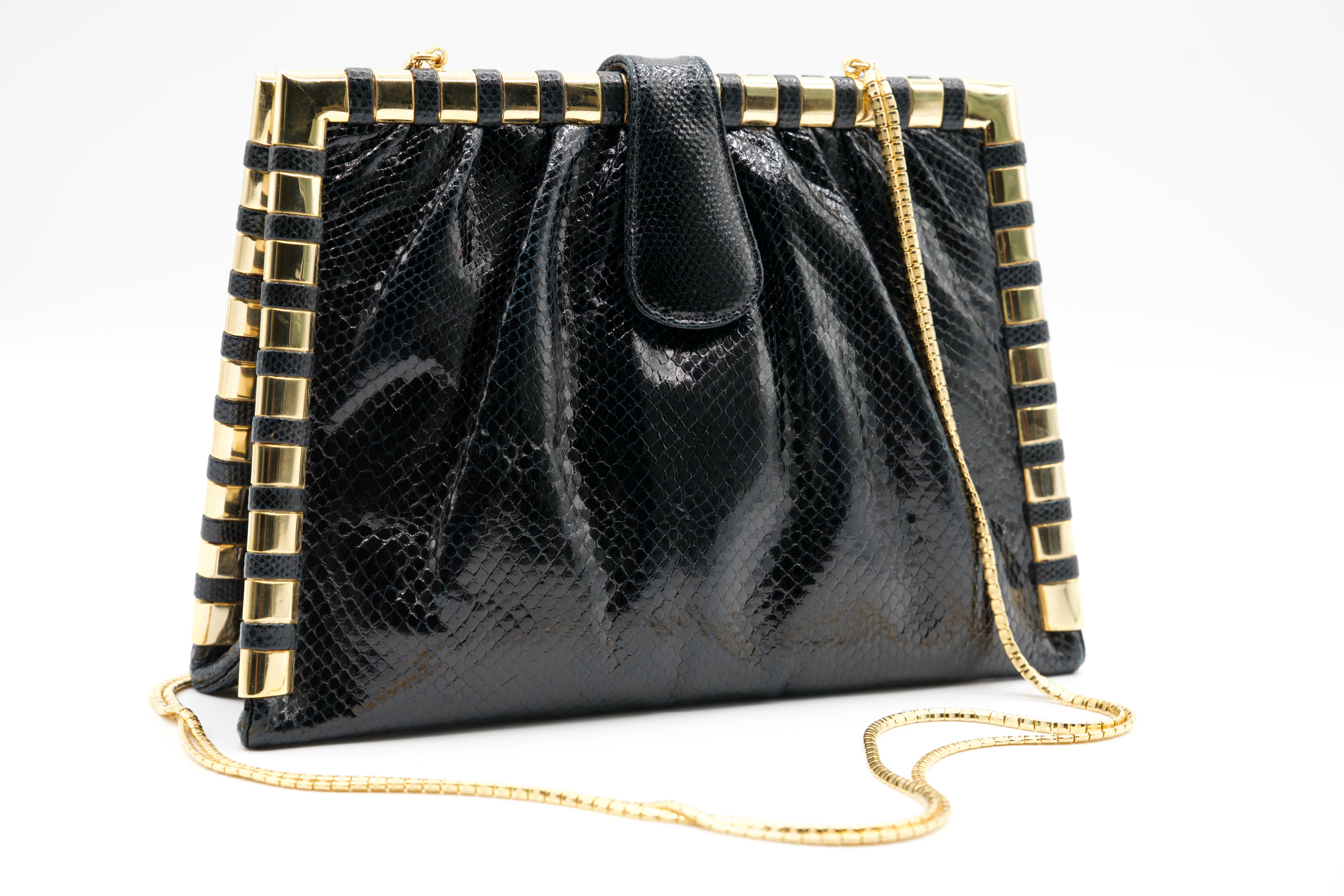 Bolso vintage Judith Karung negro herrajes dorados Negro en venta