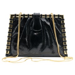 Bolso vintage Judith Karung negro herrajes dorados