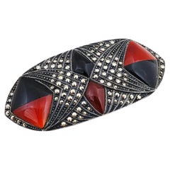 Judith Jack Silber Marcasite Korallenbrosche